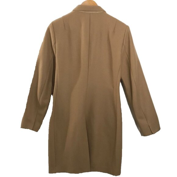 AllSaints Leni Camel Coat – Wool Cashmere, Goat Suede Collar, New, Size 8 - Picture 5 of 12